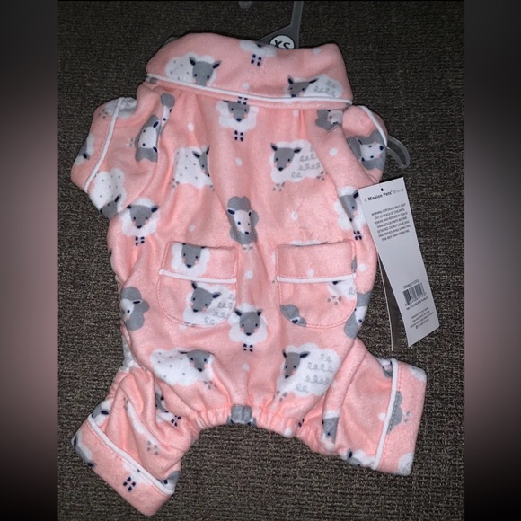 New! Pink Soft Fleece Dog Pajamas Lamb Print Pet Wag-a-tude - Picture 4 of 5